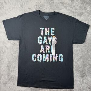 LGBTQ Gay Pride Shirt Spencers NEW Adult L THE GAYS ARE COMING Ice Cream Melt
